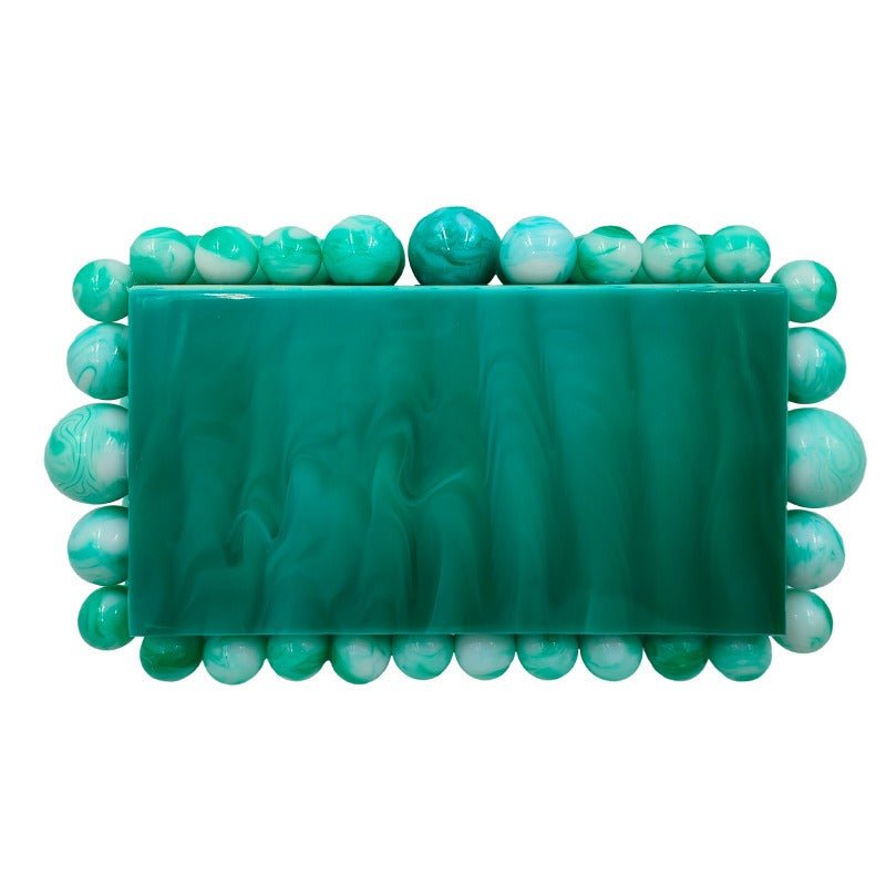 Beaded Acrylic Hard Clutch Bag - Kelly Obi New York