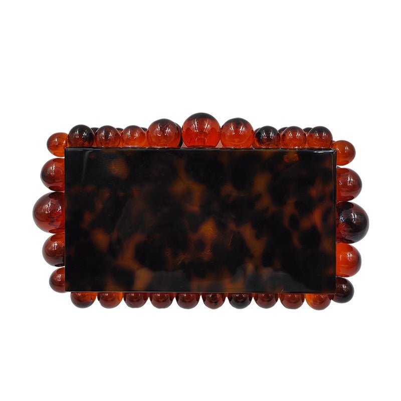 Beaded Acrylic Hard Clutch Bag - Kelly Obi New York