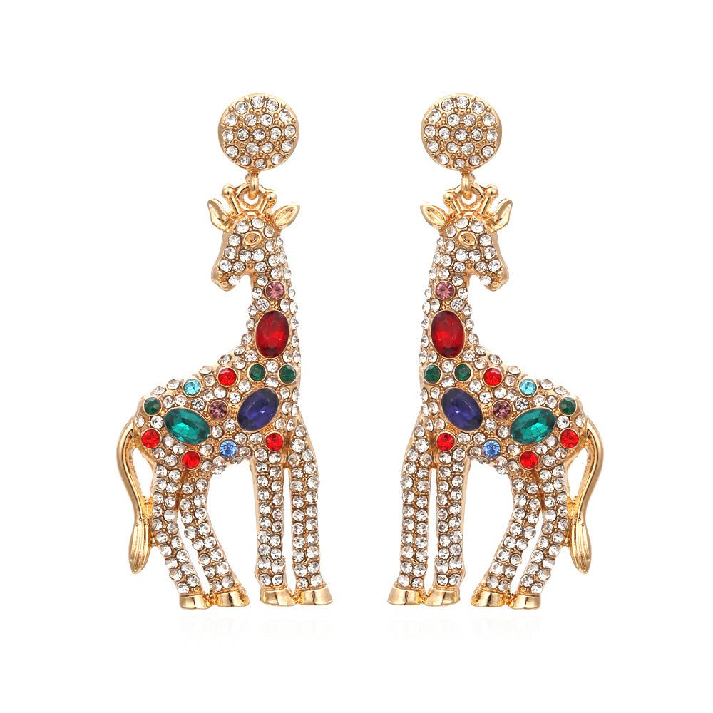 Bejeweled Giraffe Drop Earrings - Kelly Obi New York