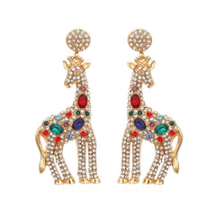 Bejeweled Giraffe Drop Earrings - Kelly Obi New York