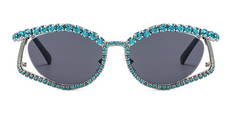 Rhinestones Cutout Frame Sunglasses