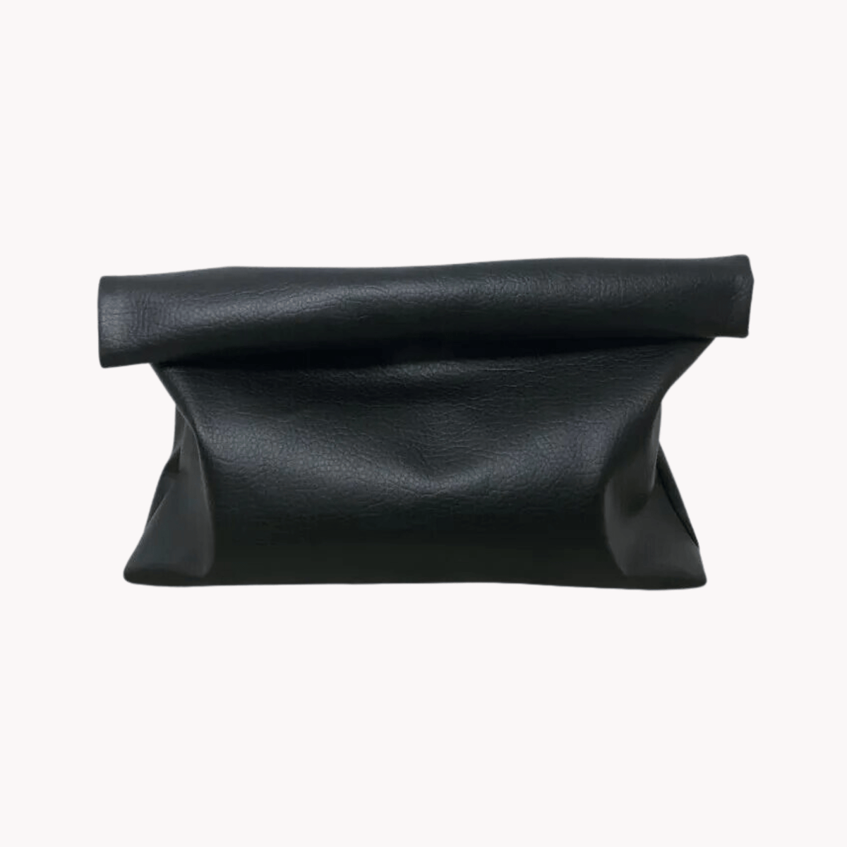 Black Soft Vegan Leather Clutch - Kelly Obi New York