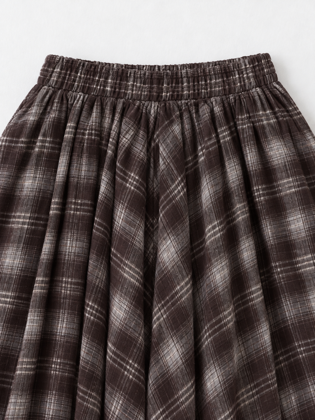 Muted Check Maxi Skirt