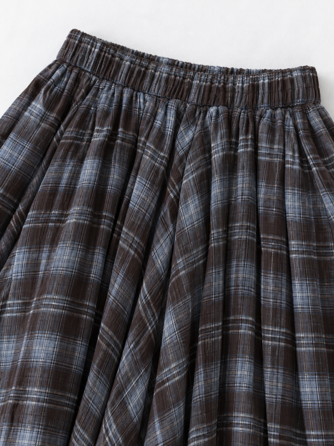 Muted Check Maxi Skirt