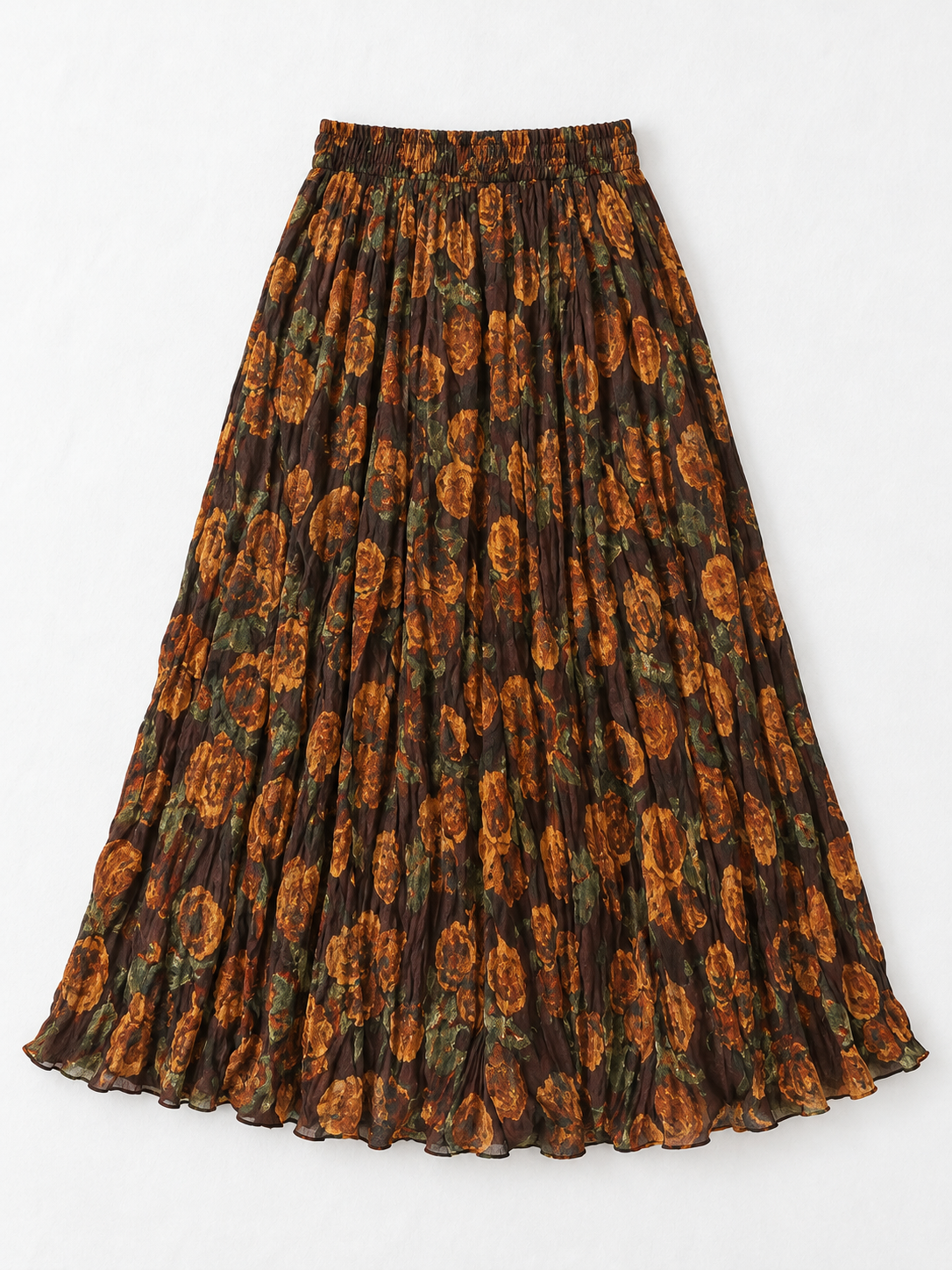 Leopard Pleated Midi Skirt