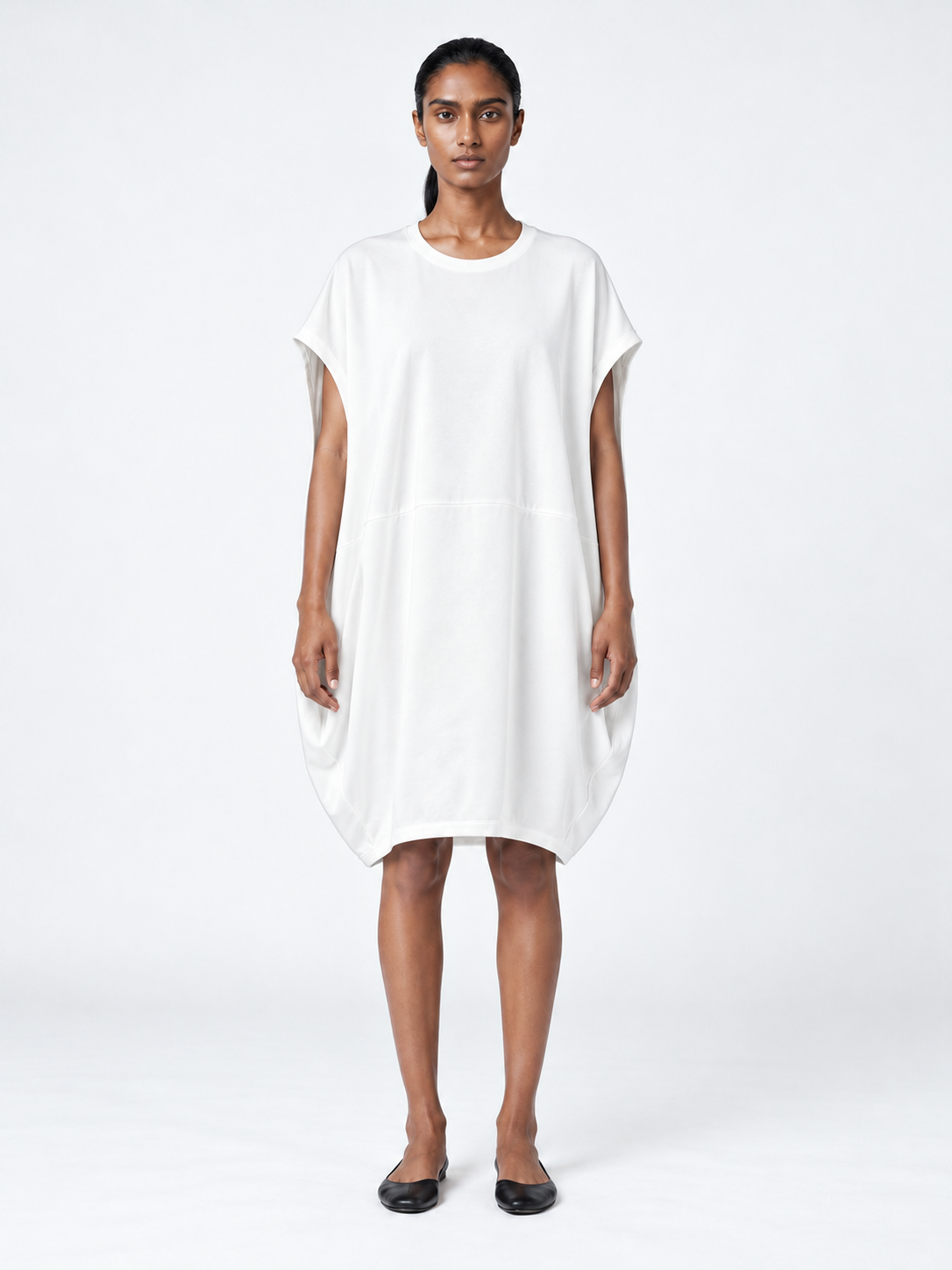 Draped Cocoon T-Shirt Dress