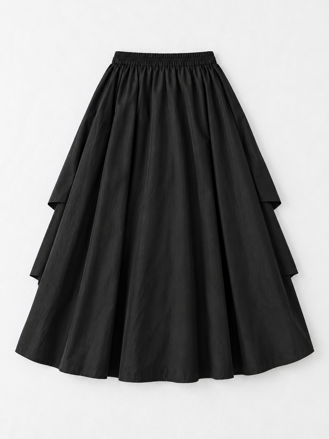 Asymmetric Layered Midi Skirt