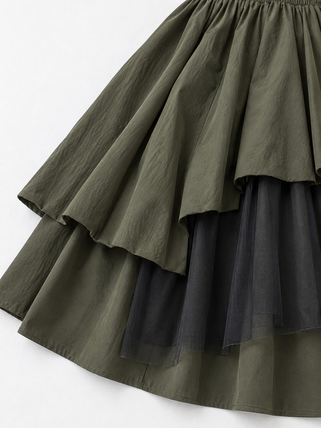 Asymmetric Layered Midi Skirt
