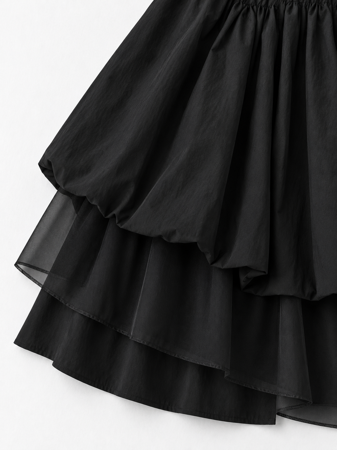 Asymmetric Layered Midi Skirt