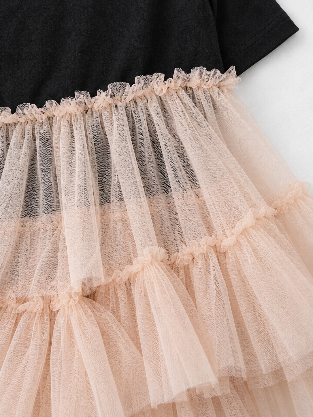 Contrast Tulle-Tier Dress