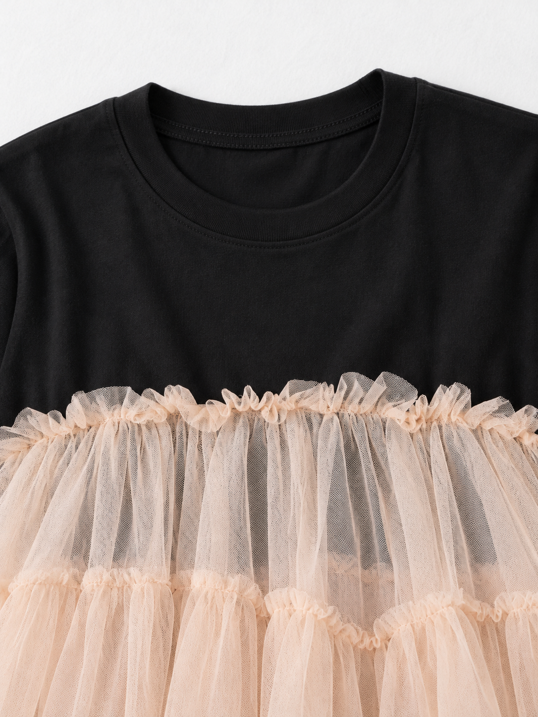 Contrast Tulle-Tier Dress