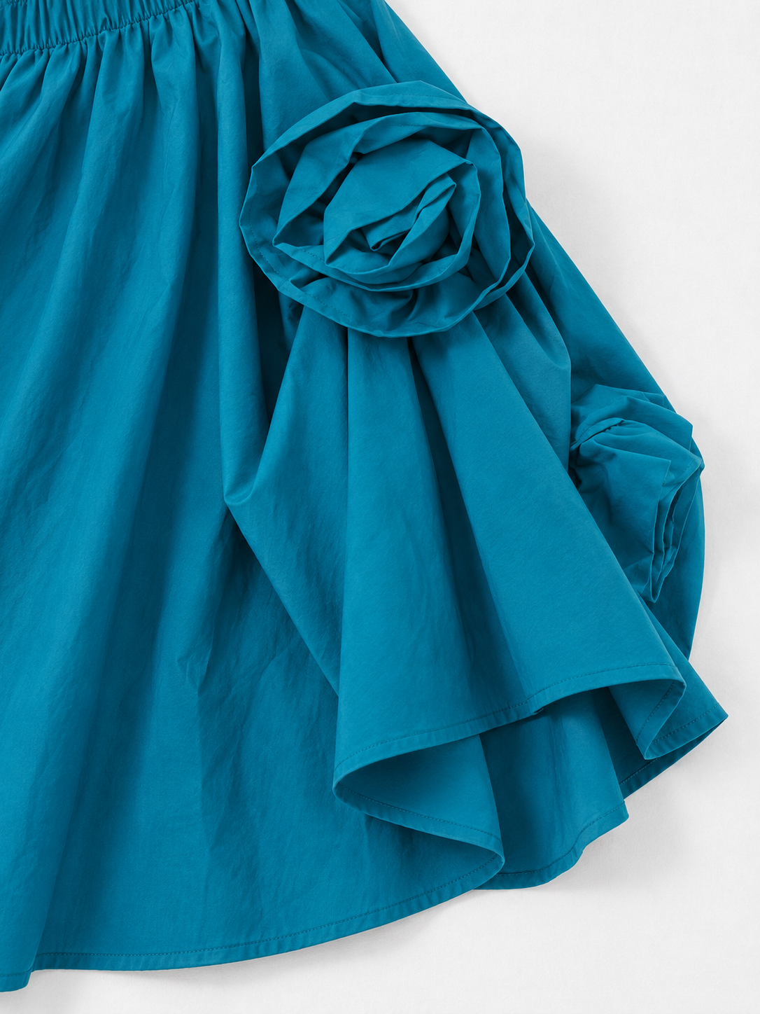 Stripe Rosette Midi Skirt