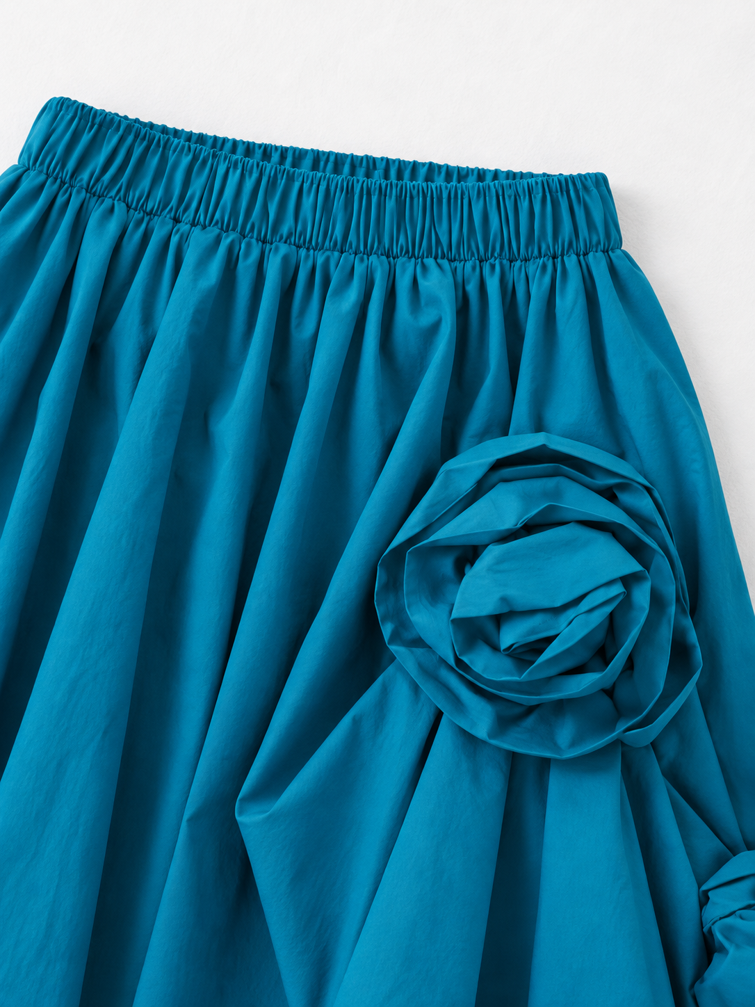 Stripe Rosette Midi Skirt