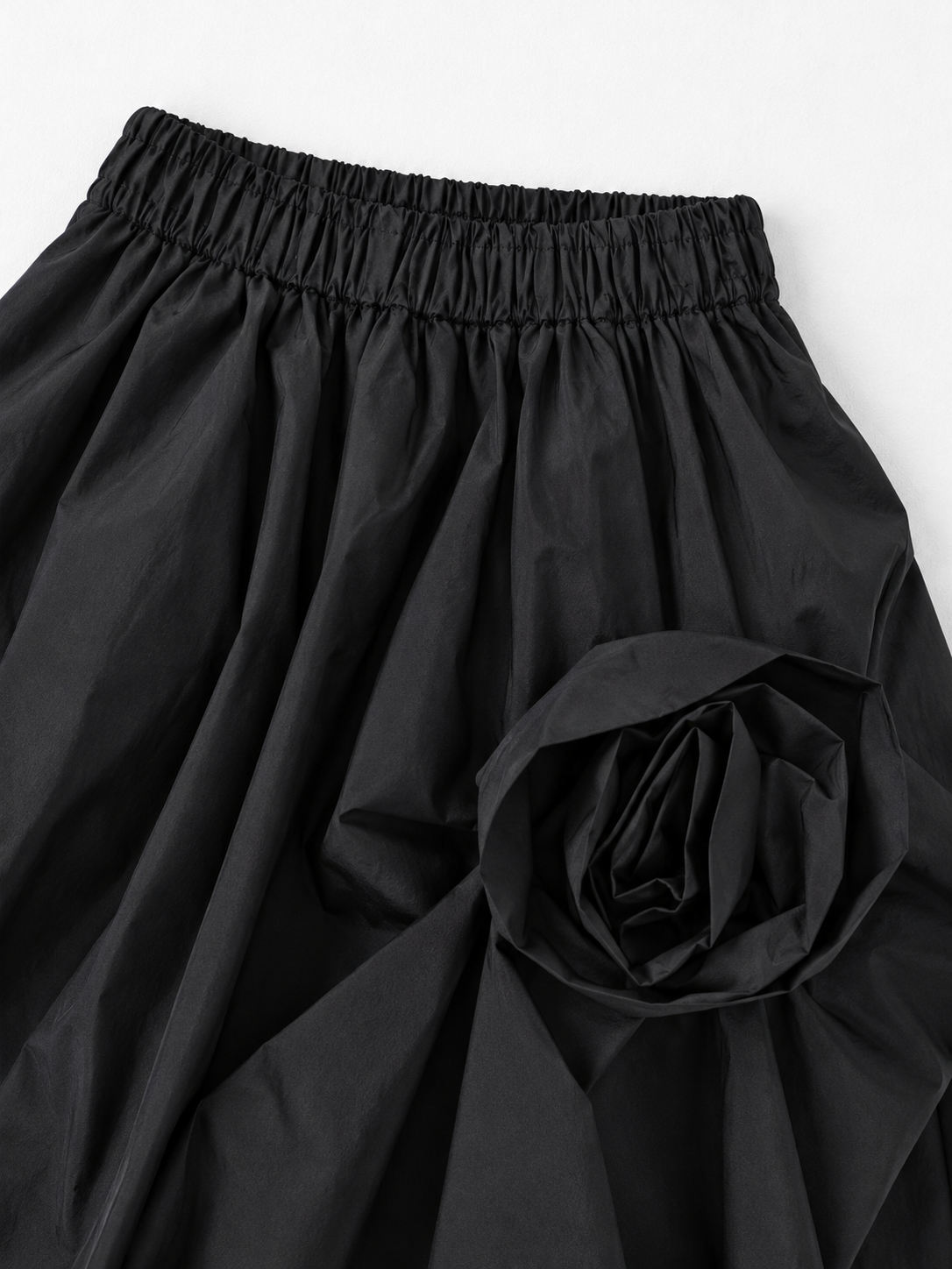 Stripe Rosette Midi Skirt