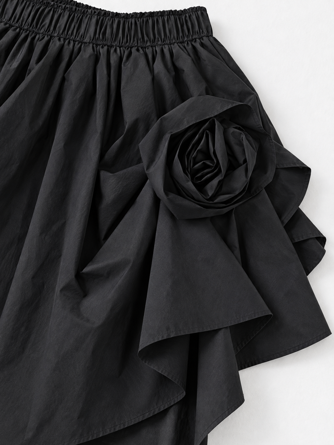 Stripe Rosette Midi Skirt