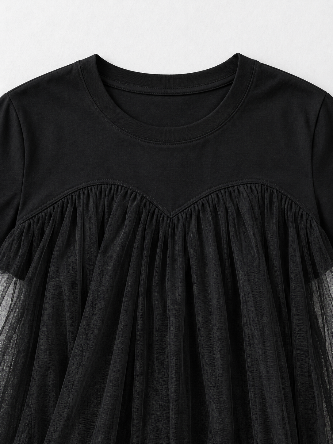 Tiered Mesh T-Shirt Dress
