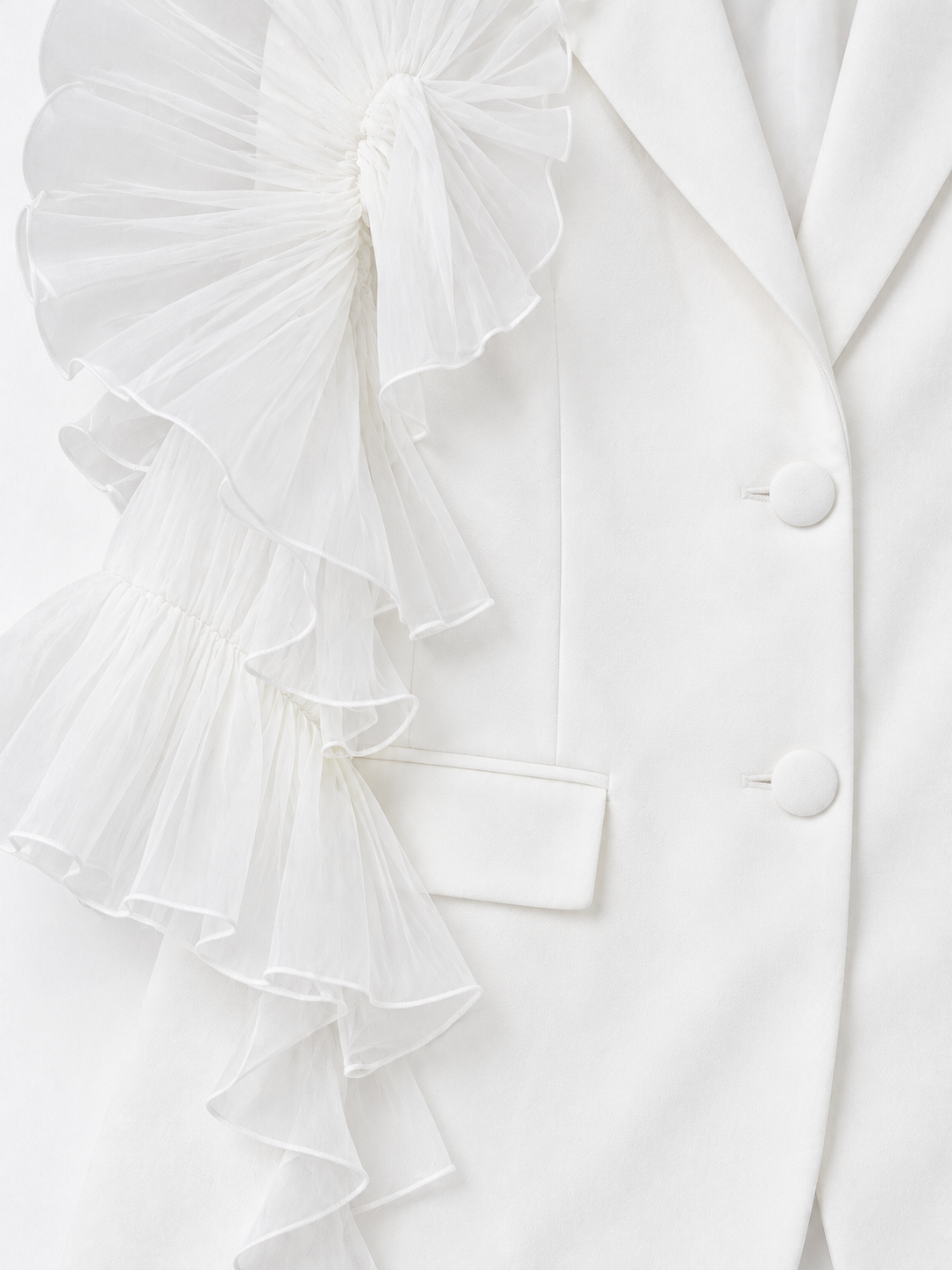 Organza Ruffle Blazer