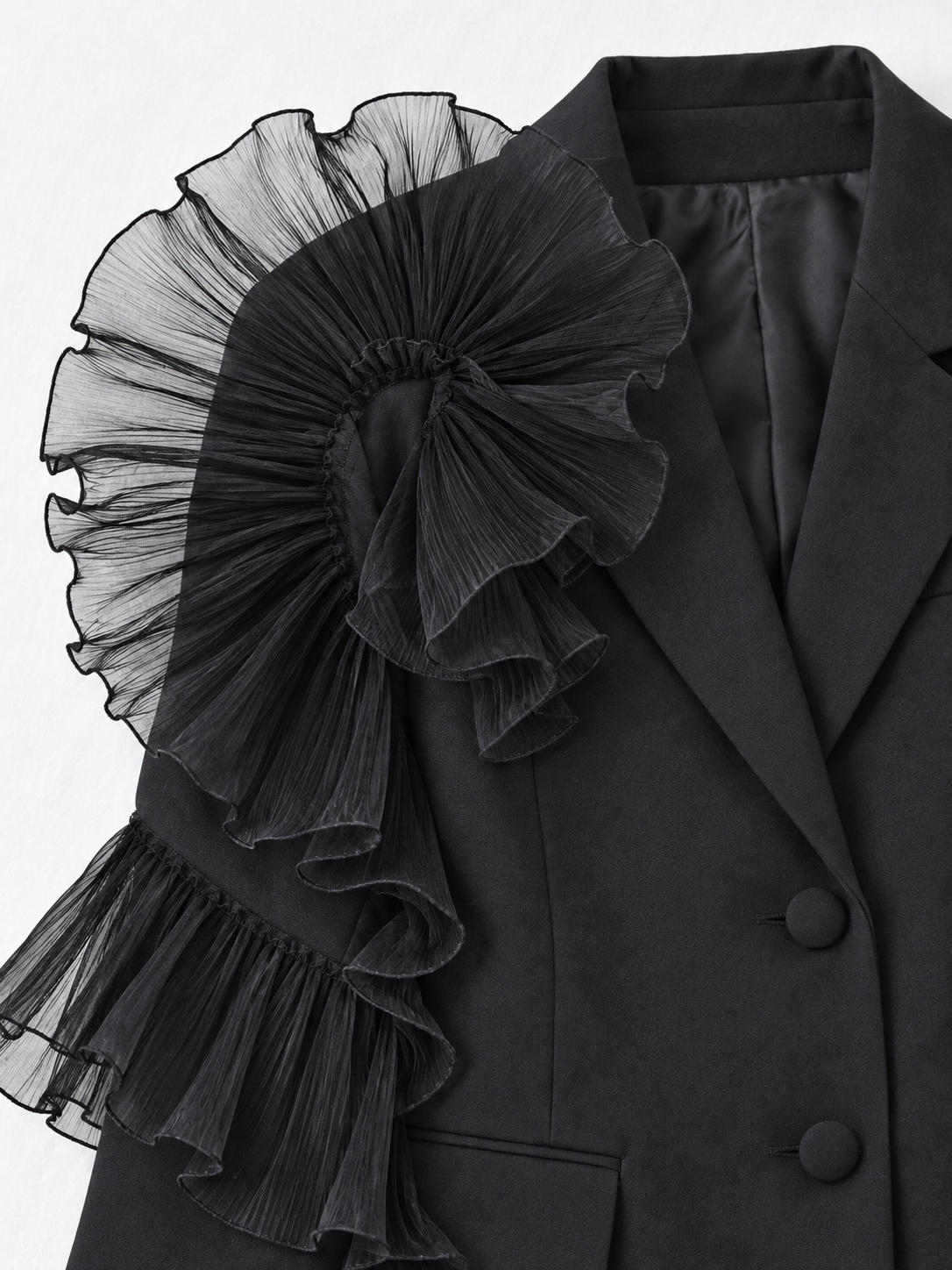 Organza Ruffle Blazer