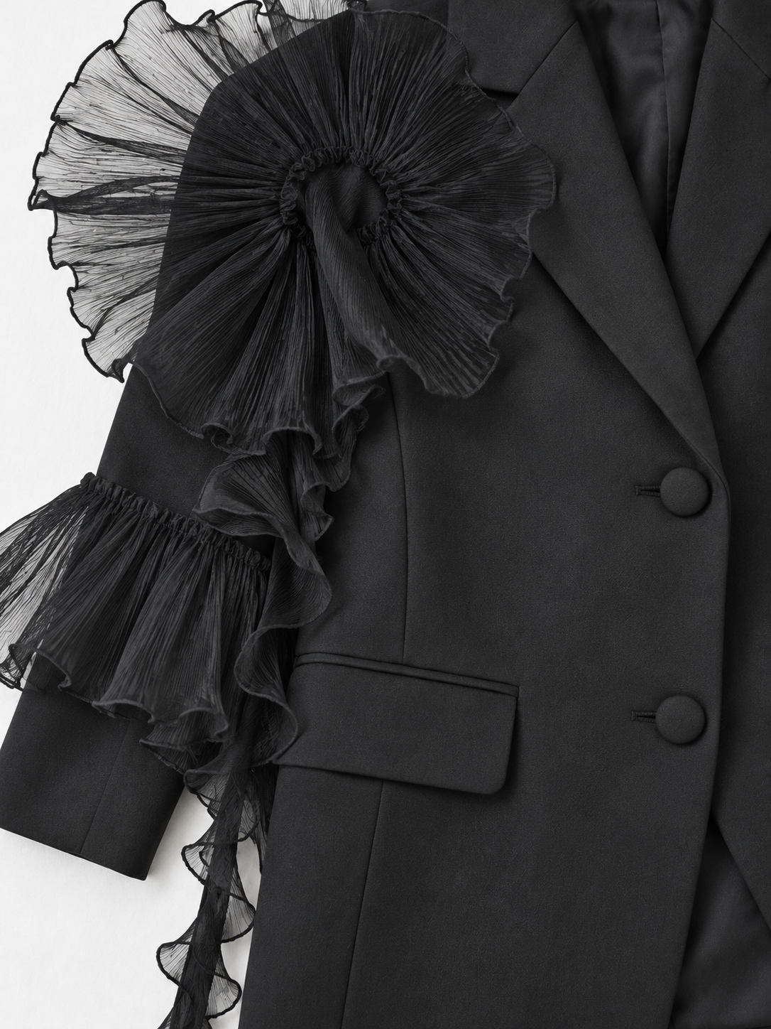 Organza Ruffle Blazer