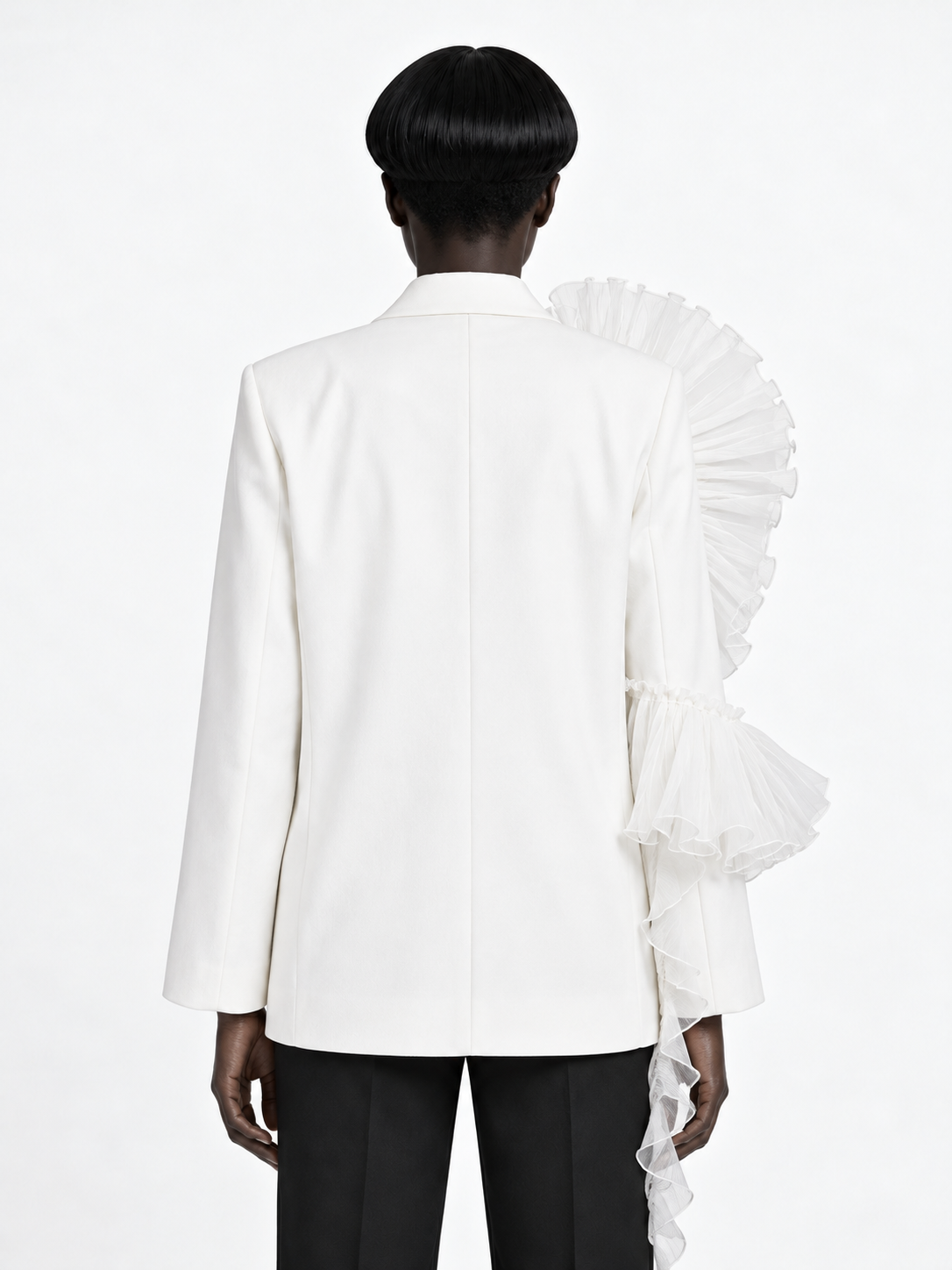 Organza Ruffle Blazer