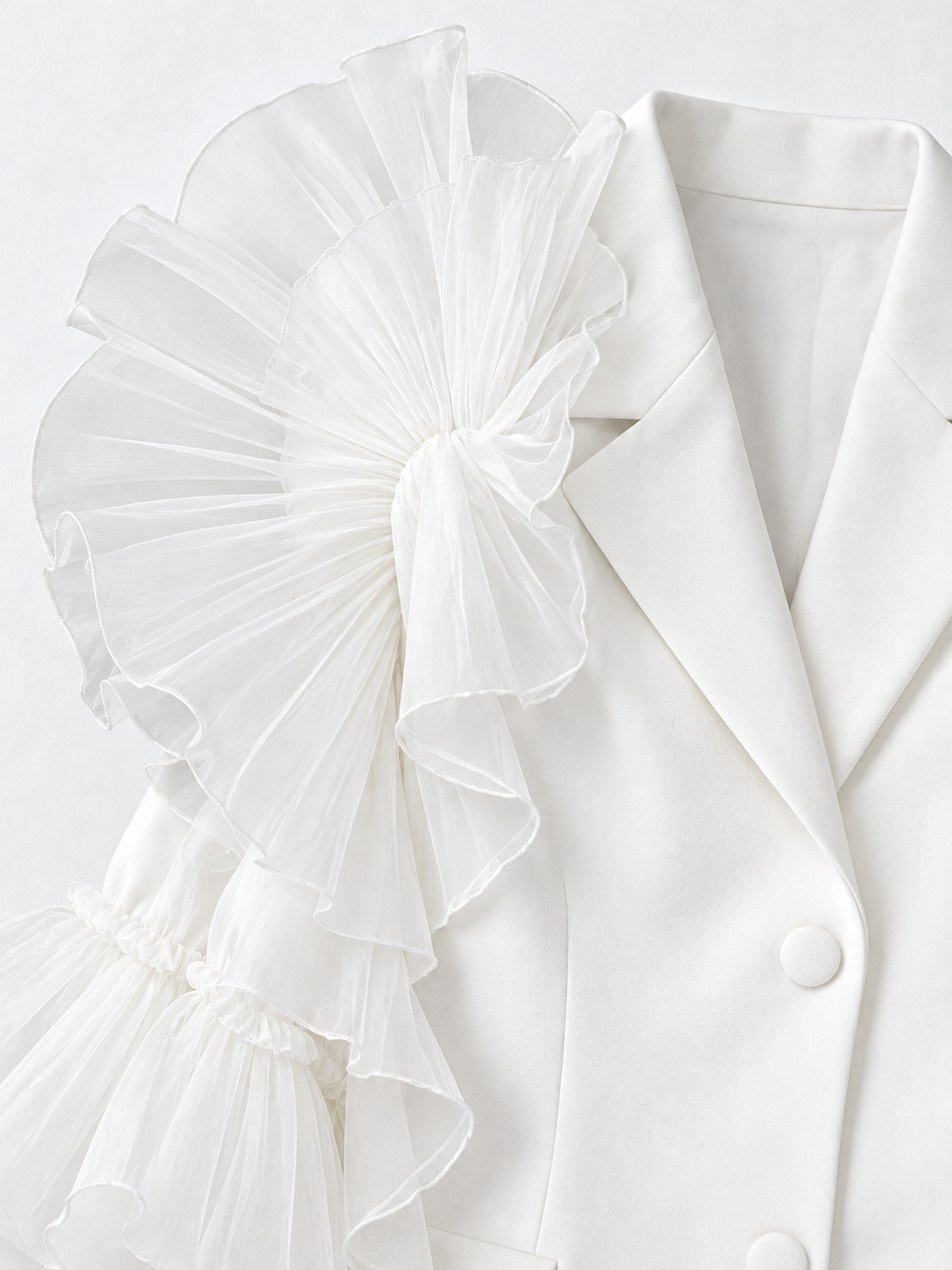 Organza Ruffle Blazer