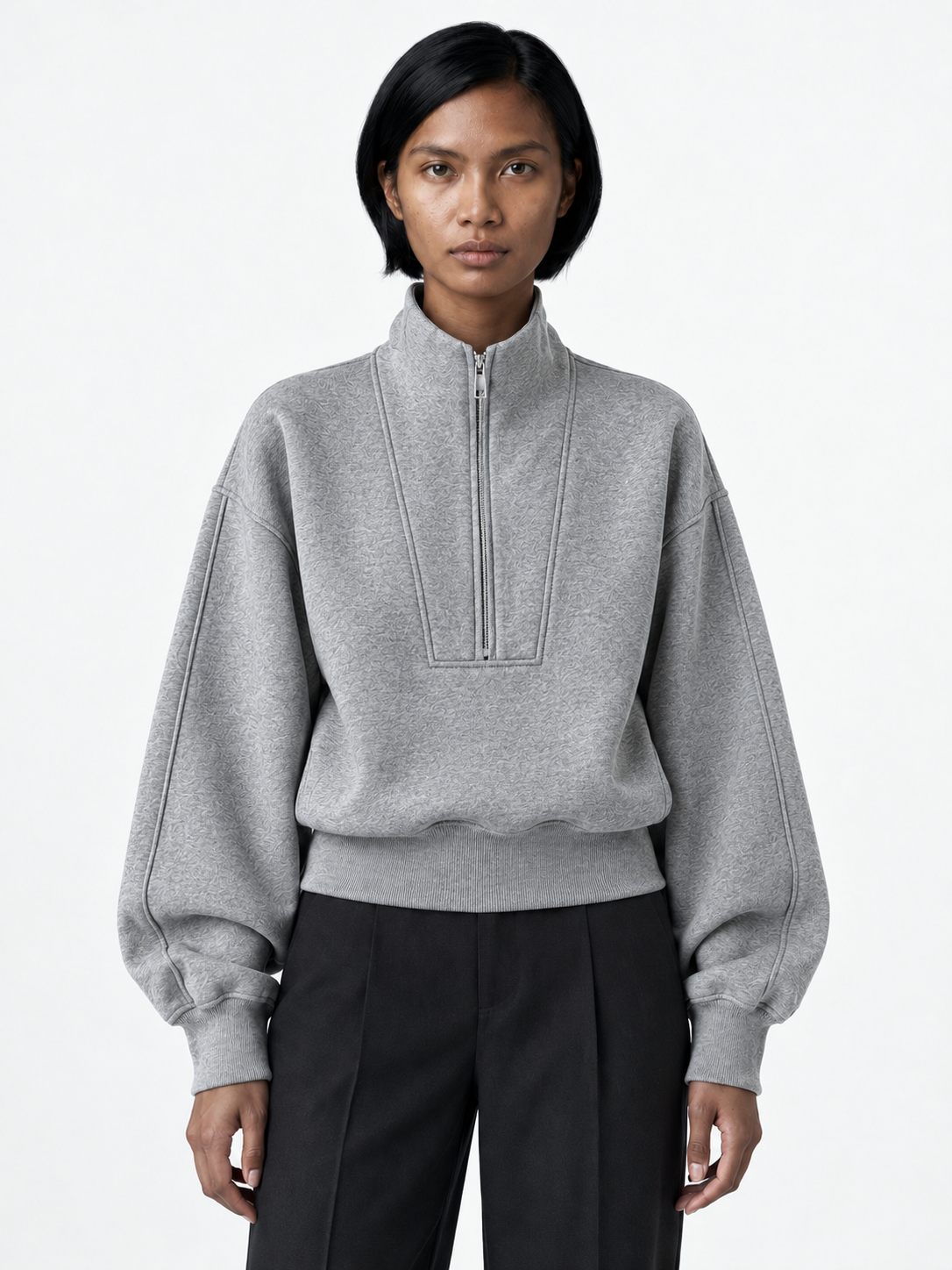 Half-Zip Sculpted Sweatshirt