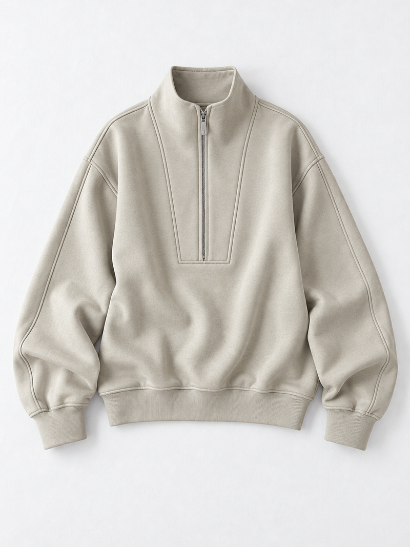 Half-Zip Sculpted Sweatshirt