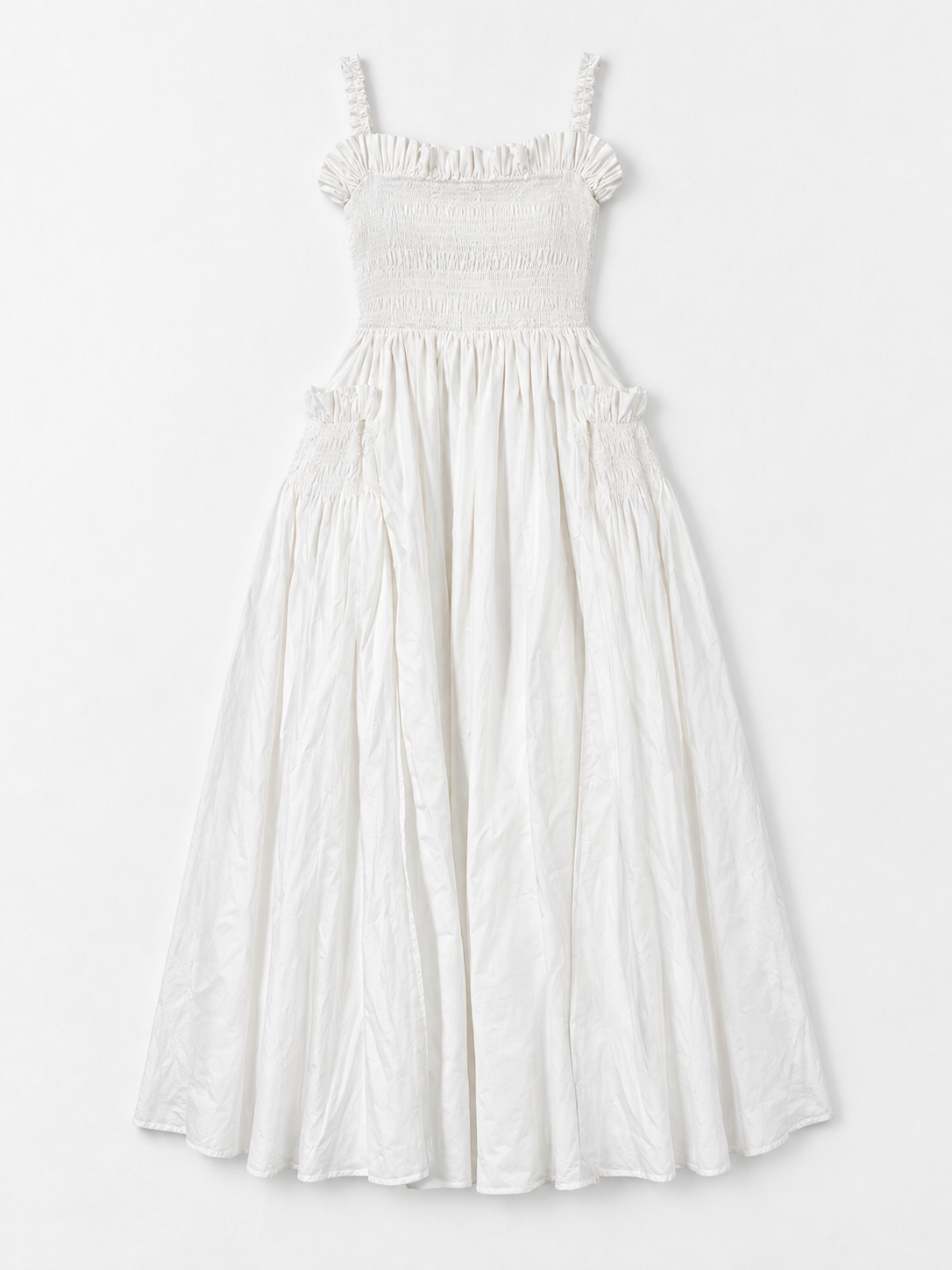 Open-Back Gathered Maxi Dress