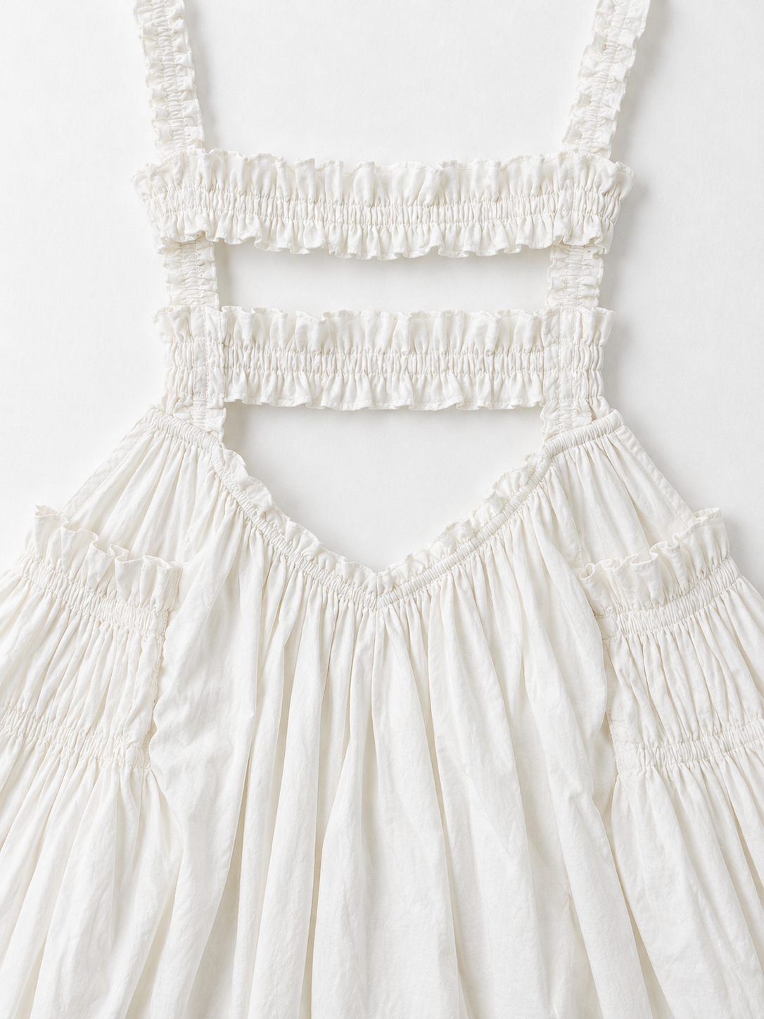 Open-Back Gathered Maxi Dress