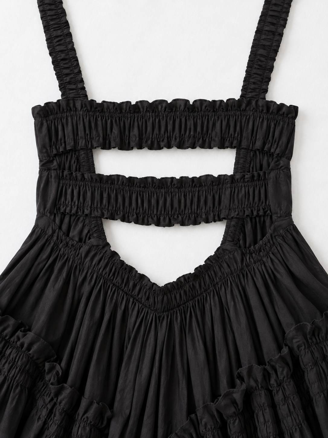 Open-Back Gathered Maxi Dress