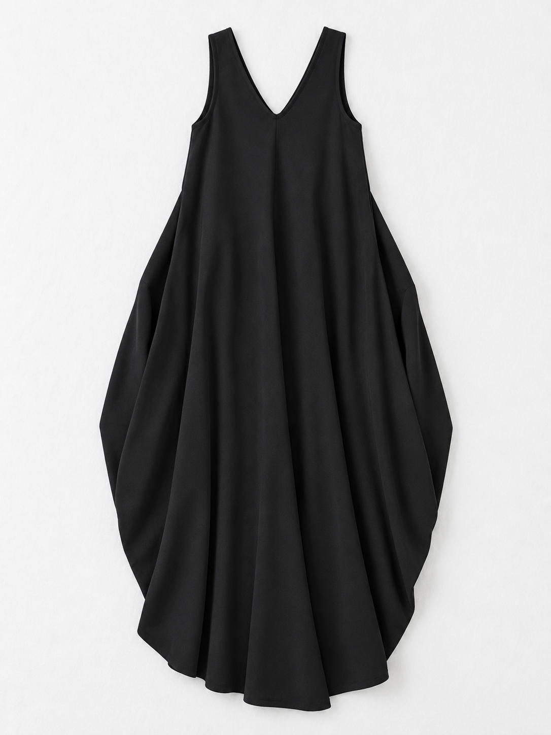 Sculptural V-Neck Maxi Dress