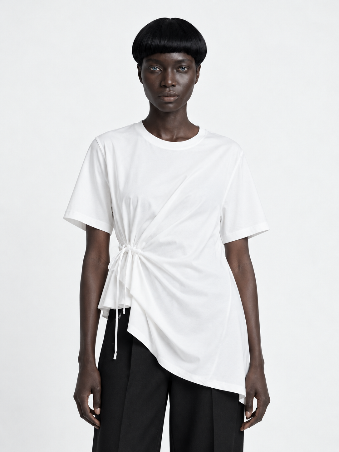 Drawstring Asymmetric T-Shirt