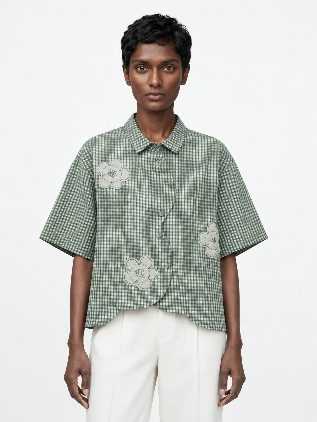 Floral Check Short-Sleeve Shirt