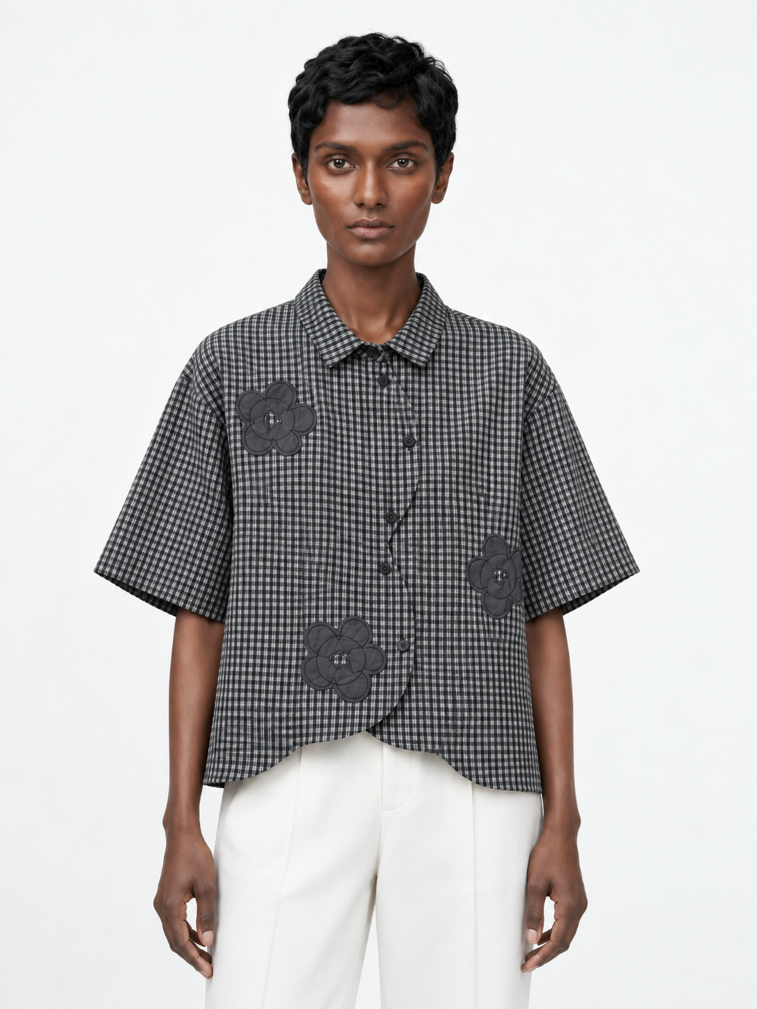 Floral Check Short-Sleeve Shirt