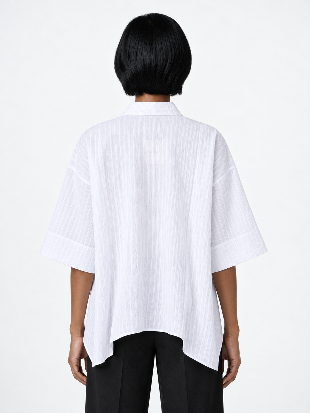 Cross-Front Short-Sleeve Shirt
