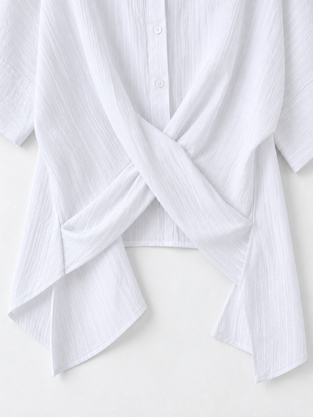 Cross-Front Short-Sleeve Shirt