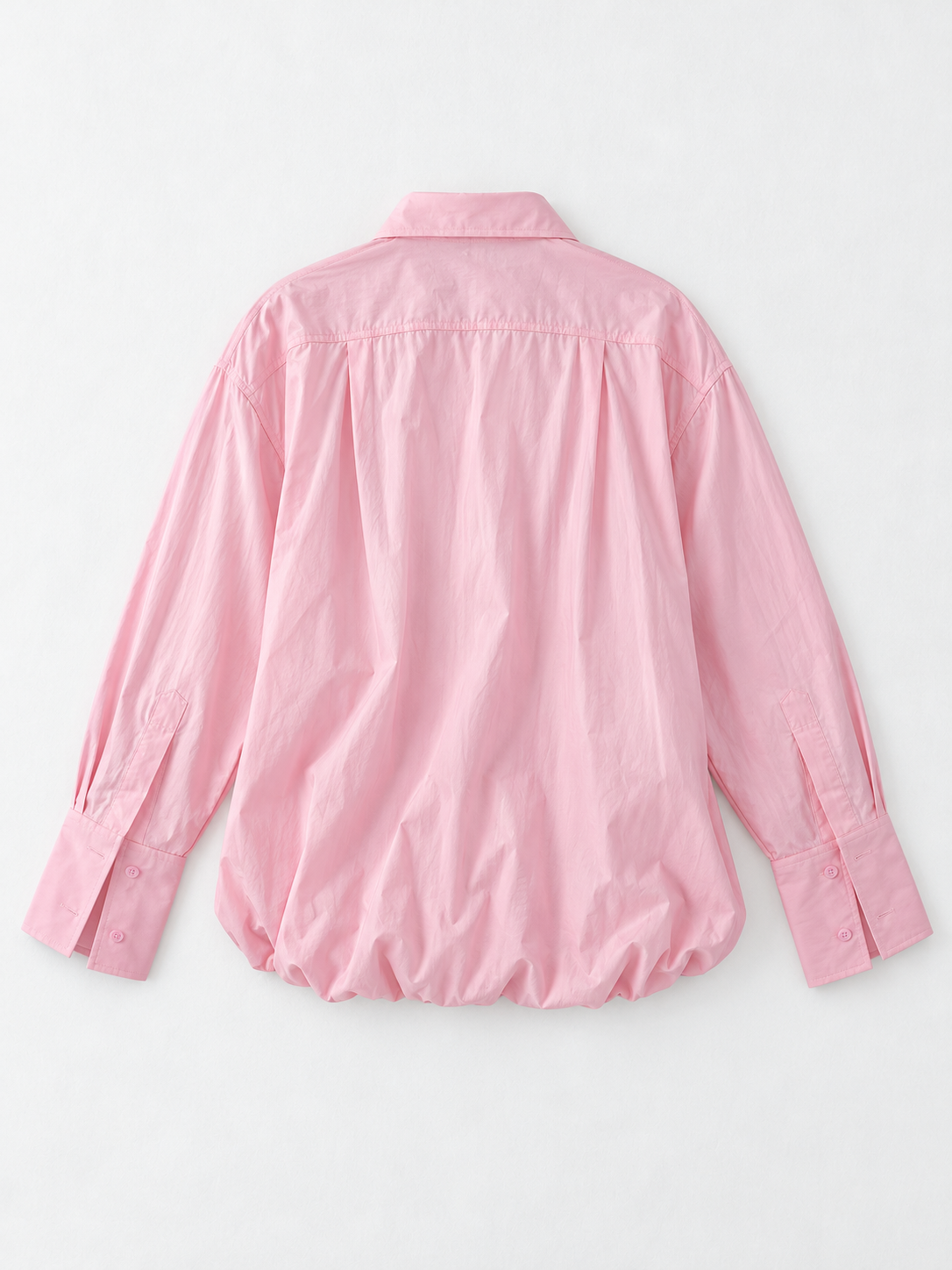 Belted Balloon-Hem Shirt