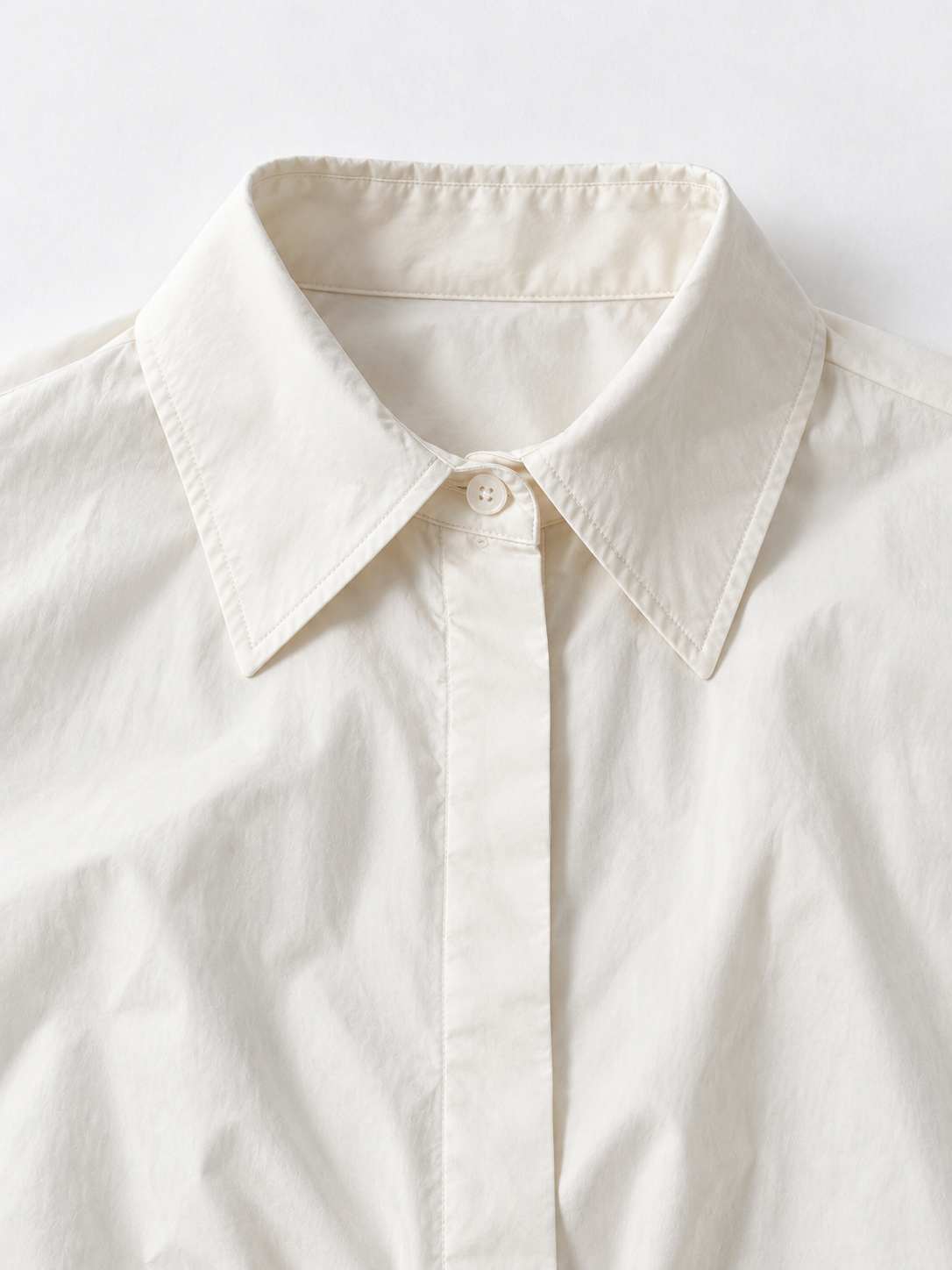 Belted Balloon-Hem Shirt