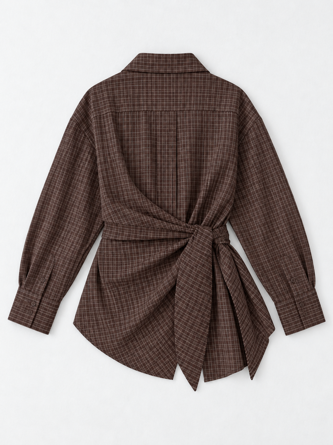 Check Wrap-Tie Shirt