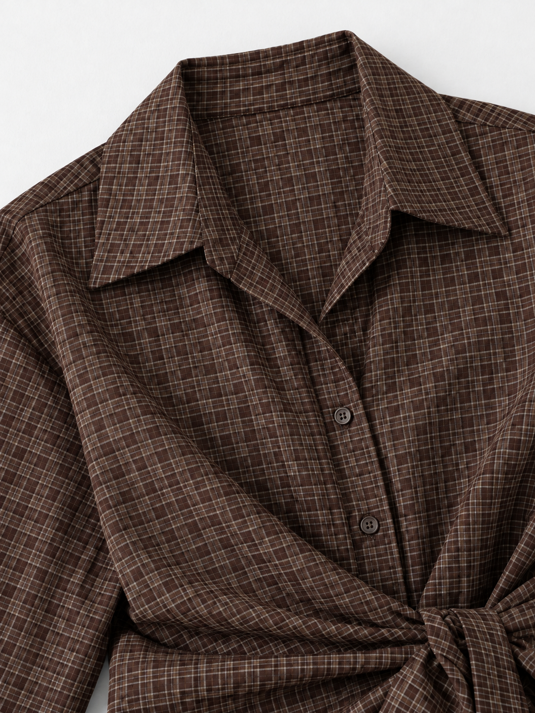 Check Wrap-Tie Shirt
