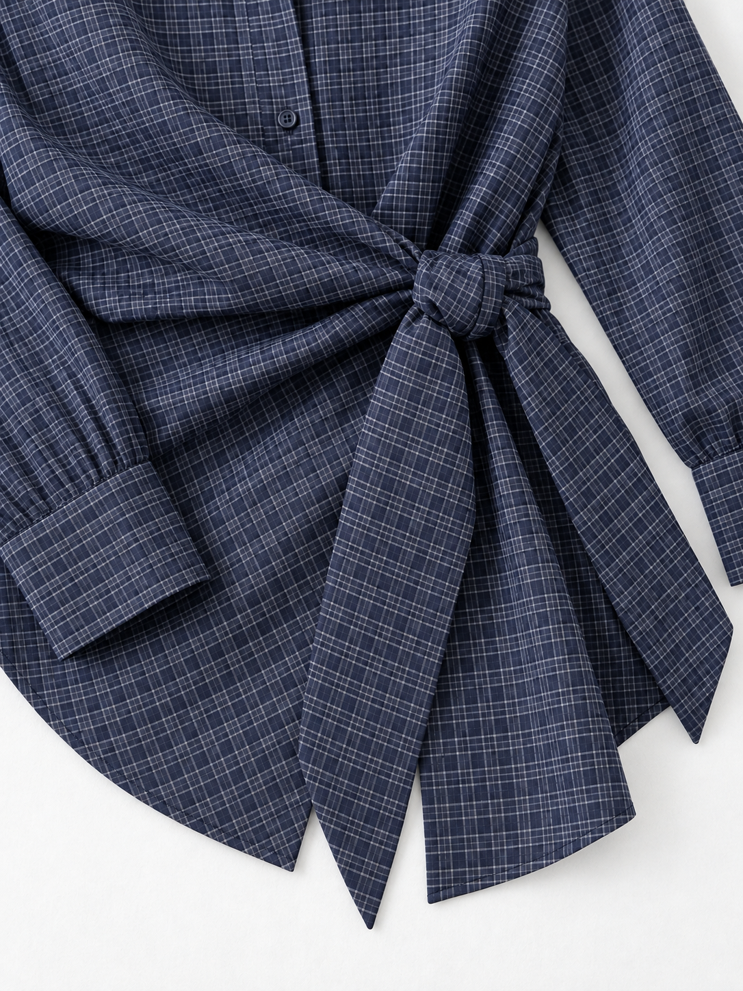 Check Wrap-Tie Shirt