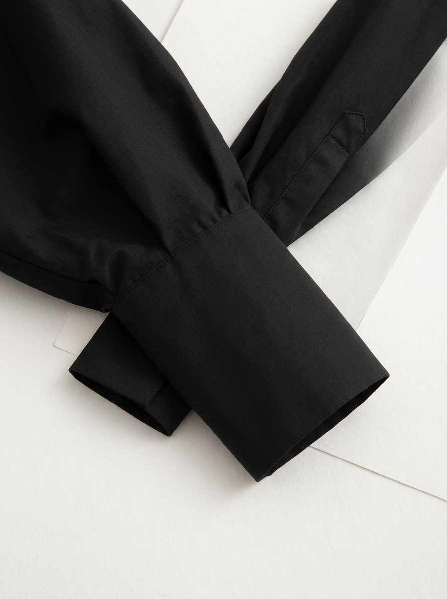 High-Collar Wrap-Front Blouse