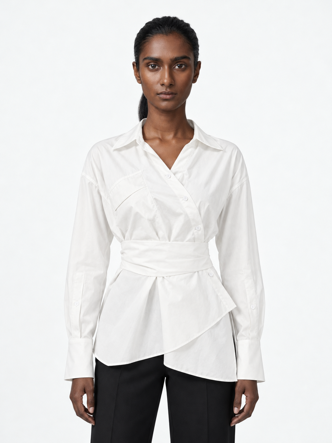 Wrap-Tie Longline Shirt