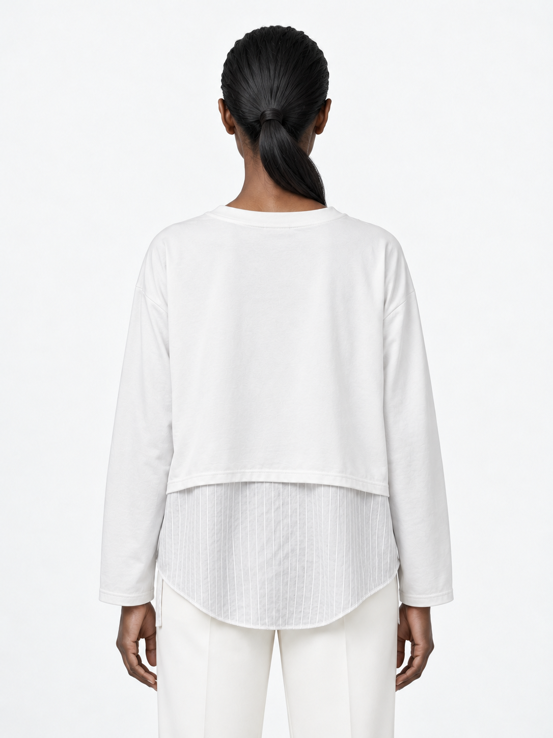 Stripe-Panel Ribbon Top