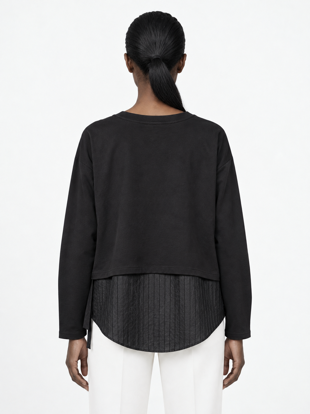 Stripe-Panel Ribbon Top