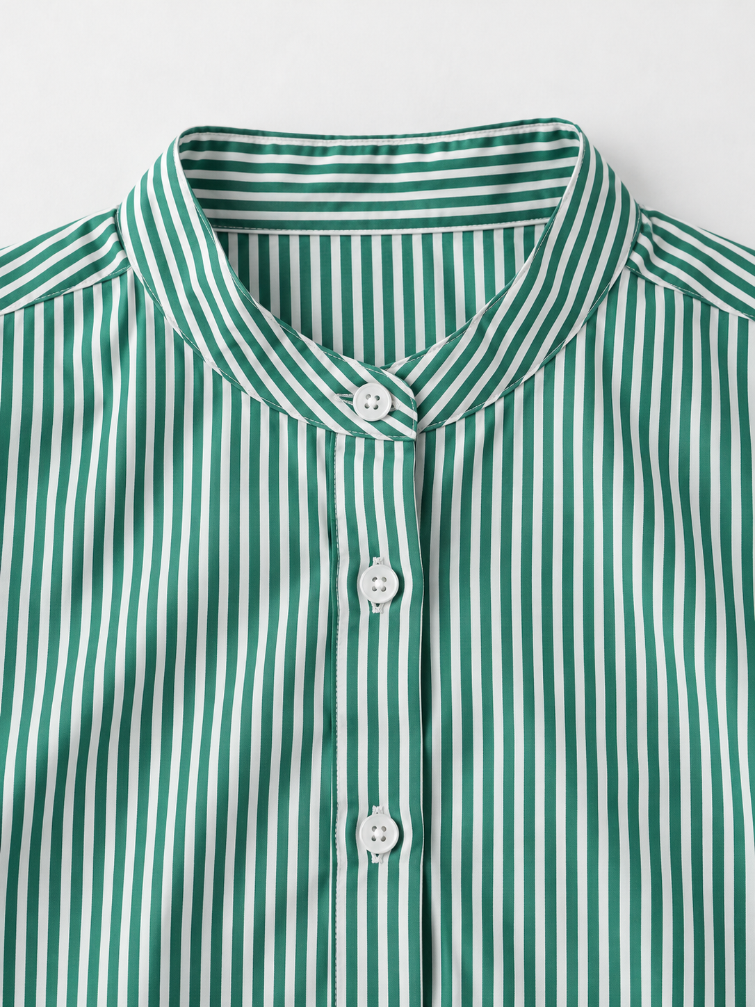 Narrow-Stripe Long Shirt Dress