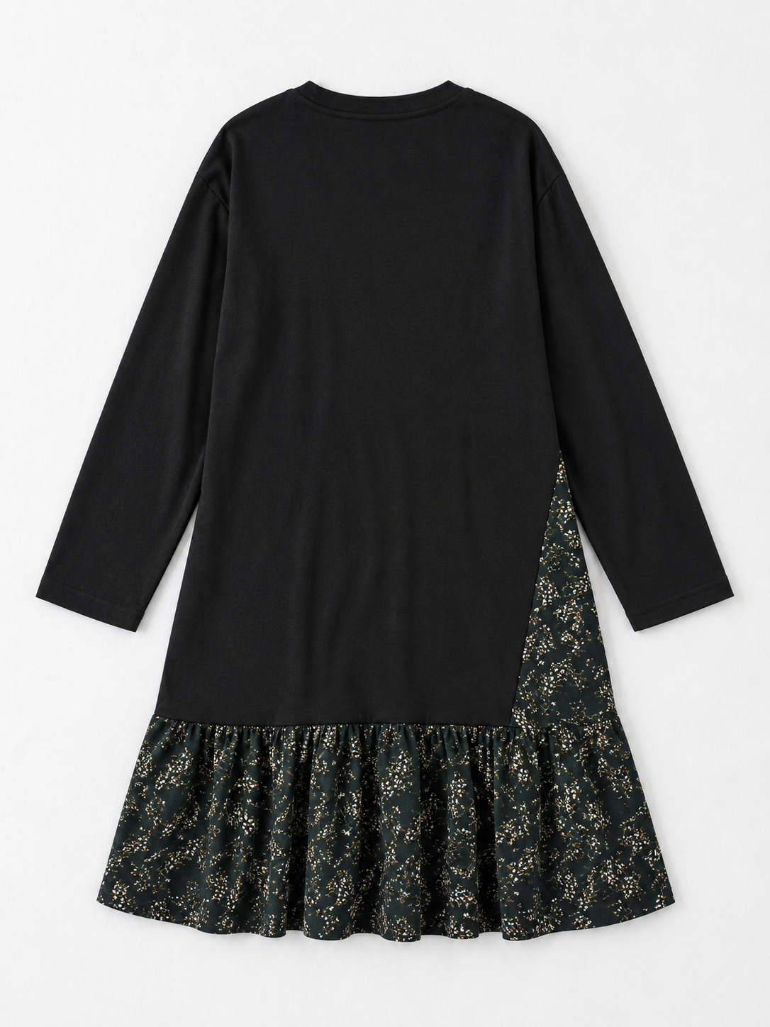 Floral-Panel Jersey Dress