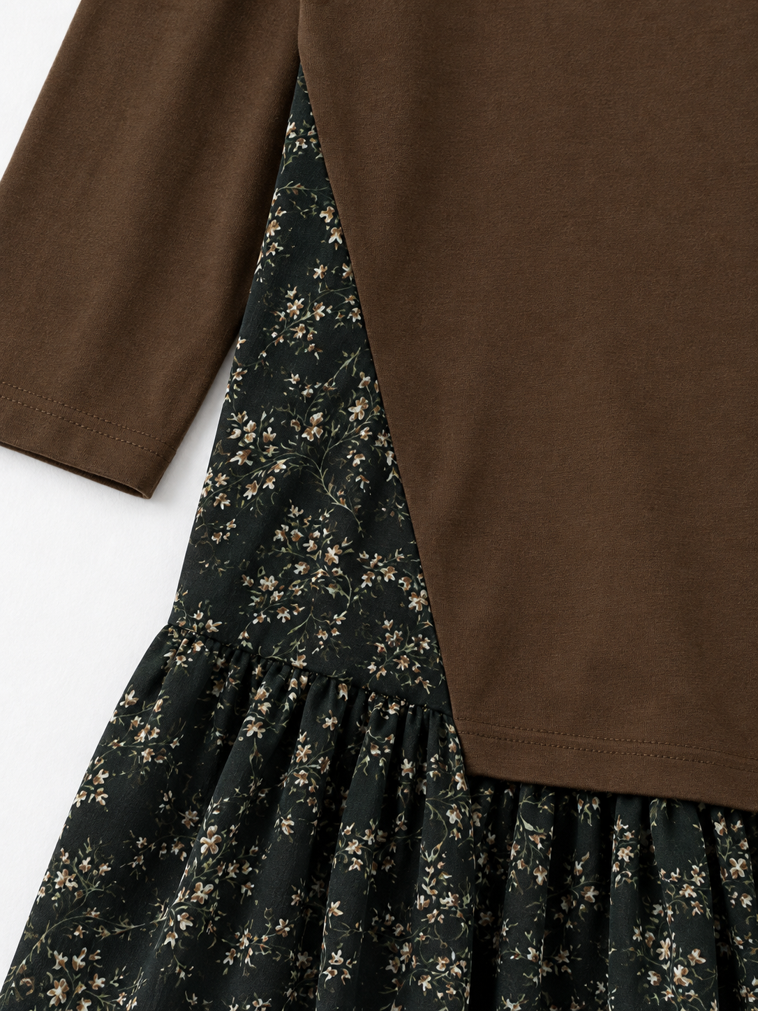 Floral-Panel Jersey Dress