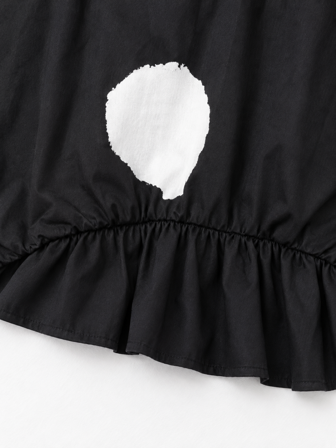 Large-Dot Ruffle-Hem Shirt