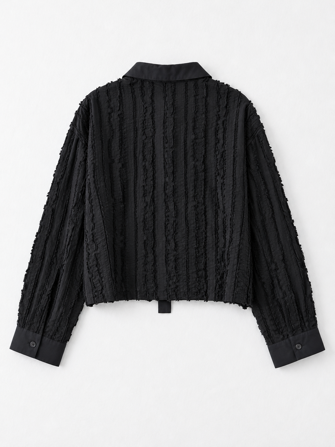 Textured Stripe Cropped Shirt